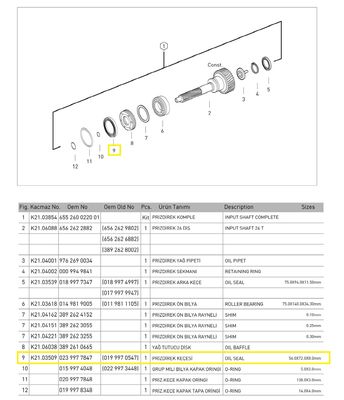PRİZDİREK ÖN KEÇE (56X72X8MM) - 1